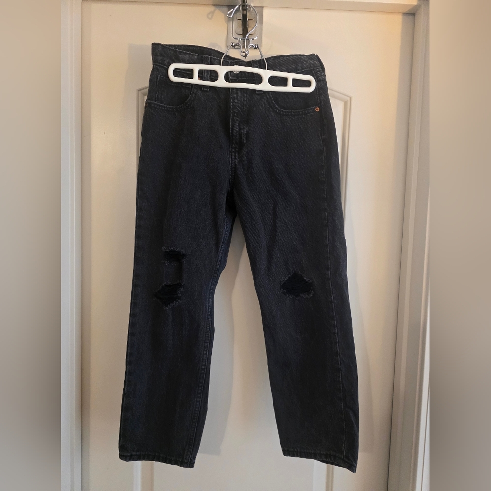 Girls Distressed Old Navy Black Jeans Sz 10